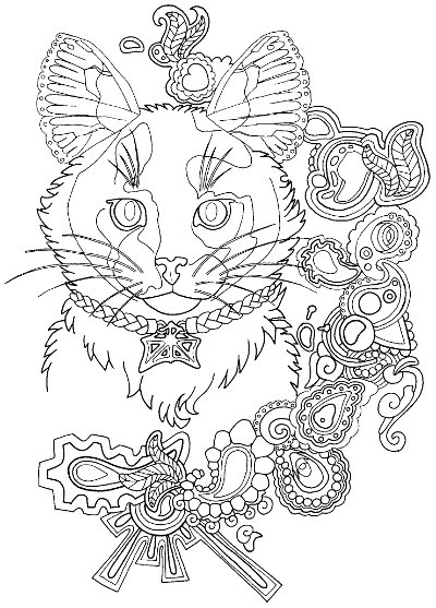 calico cat coloring pages - photo #1